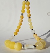 Biżuteryjna smycz do telefonu Agat matowy, kwasowany i Jedeit,brelok gsm XS