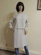 SAMSOE SAMSOE damski płaszcz wiosenny jasny beż ciekawy fason_ S