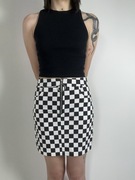 Czarno-biała spódniczka w kratę szachownicę rozm. S