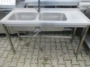 Stół Zlew Gastronomiczny 2 Komorowy Z Blatem Roboczym 150/60/85