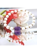 BRANSOLETKA KAMIEŃ AMETYST BIALY JADEIT HEMATYT SZER.15/16