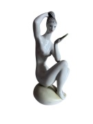 Figurka kobiety new look Zsolnay prl retro 