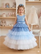 Sukienka tiulowa balowa niebieska dla dziewczynki roz. 110 4-5 lat nowa