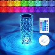 LAMPKA BIURKOWA LED KRYSZTAŁOWA DIAMENTOWA RÓŻA DOTYKOWA + PILOT USB