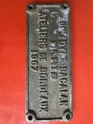 Tabliczka kolejowa Paris 1907