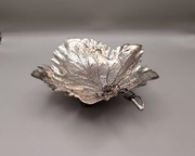 Srebrna misa dekoracyjna w kształcie liścia. Srebro 925. Bardzo stara.
