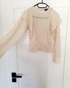 Piękny ażurowy sweterek beżowy, Zara S/M