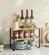 Songmics zestaw 2 półek kuchennych drewno metal 