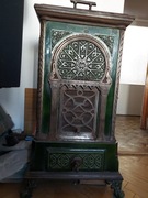 Zabytkowy piec żeliwny, kominek, koza, antyk