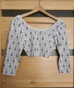 Marynarski crop top z długim rękawem Republic L