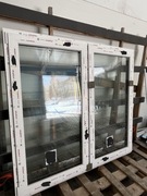 Okno 1695x1555 PCV Orzech – 2-skrzydłowe, 3-szybowe, NEO 76