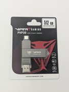Patriot Dysk zewnętrzny SSD 512GB PVP30 Duo Compact USB 3.2 - NOWY, gw