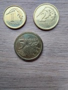 Polska zestaw 1, 2, 5 gr 2014 stan II; nominał; 3 monety
