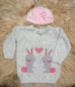 Sweterek rozm. 92 plus czapka