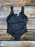 Ulla Popken jednoczęściowy strój kąpielowy plus size szary czarny EU 58/60