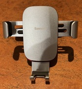 Metalowy samochodowy uchwyt grawitacyjny na slot CD srebrny