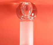 'PRL Styl Skandynawski Masywna Szklana Lampka Oliwna / Wazon wys.18,5