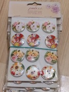 Guziki ozdobne samoprzylepne, 12 sztuk, ok 2,5 cm