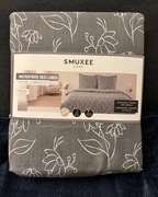 Komplet pościeli szarej w kwiaty wymiary 220x200 Pościel mikrofaza