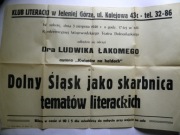Afisz o odczycie Ludwika Łakomego 1946