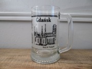 Szklany kufel z nadrukiem 0,5l 500ml Gdańsk duży grube szkło 