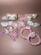 Zestaw do włosów dla dziewczynki spinki gumki dodatki Hello kitty sanrio