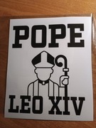 (UNIKAT)Papież Leon XIV naklejka wodoodporna.Watykan.Religia.Włochy 2025