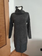 Only Onljana długa sukienka dzianinowa luźna długi rękaw Dark Grey XS