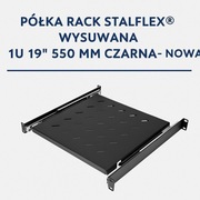Półka RACK STALFLEX wysuwana 1U 19" 550 mm czarna – nowa