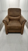 Wygodny duży fotel tapicerowany – brązowy – stan bardzo dobry