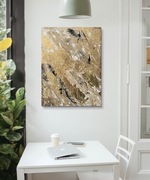 Obraz abstrakcyjny „aureum” cozy boho 80x60 złoto Bartosz Chmielak