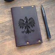 Etui na paszport z Godłem skórzane z grawerem z imieniem, inicjałami, logo