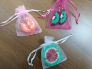 Kolczyki z włóczki szydełko Handmade - owoce kwiatki pierogi serduszka