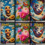 Gotowe Obrazy / Hafty Diamentowe 30x40 3szt ( v4 ) 