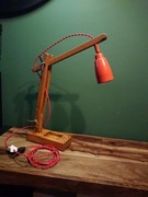 Lampka biurkowa, handmade, czerwona