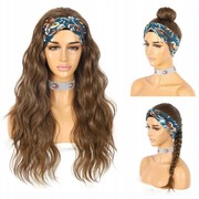 Damska Peruka z opaską na głowę Złoty Blond Halloween Karnawał