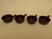 Pruszków kokilki Nostalgia, miseczki 4 sztuki, porcelit prl, vintage