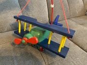 Lampa sufitowa do pokoju dziecięcego samolot drewniany 1xE27 Led