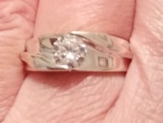 Srebrny pierścionek , obrączka 