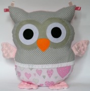 WYPRZEDAŻ - Poduszka SOWA różowa pastelowy róż