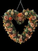 Wianek dekoracyjny- Jesienne serce do wnętrz i na zewnątrz,na drzwi,ścianę