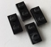 LEGO PŁYTKA 3023 1X2  CZARNA - 4 SZTUKI