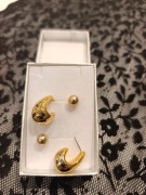 Kolczyki stal nierdzewna łezki + kulki zestaw 2 pary nowe