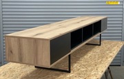 Szafka RTV długa dąb, 2,5m lub 2m, nowoczesna szafka RTV loft