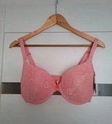 Różowy biustonosz koronkowy 75D – usztywniany na fiszbinach, nowy