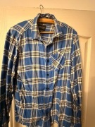 Niebieska Koszula w kratę Croop - M - bawełna