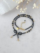 Naszyjnik choker z turmalinu, hematytu i stali UNIKAT premium 