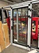 Drzwi aluminiowe zewnętrzne RAL7016 antracyt 3 szyby 2 zamki