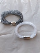 W3-  2  BRANSOLETKI z KRYSZTAŁKAMI - BIAŁA i CZARNA