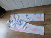 Zara leginsy za kolana trening biało róż kolorowe 164cm 11l-12l+ nowe